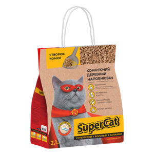 комкуючий деревний наповнювач supercat суперкіт