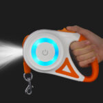 поводок рулетка для собак с подсветкой и фонариком