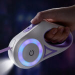 поводок рулетка для собак с фонариком