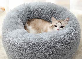 лежак для кошек из меха